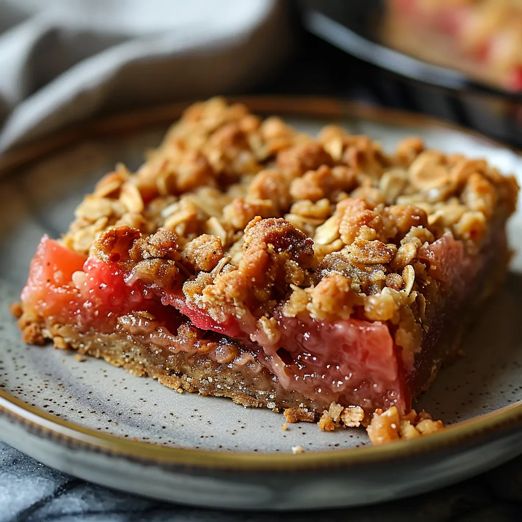 Oatmeal Rhubarb Bars