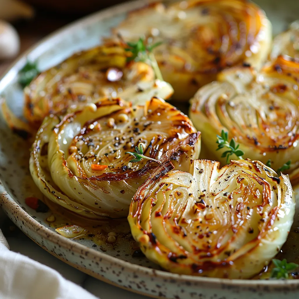 Savory Oven Roasted Garlic Cabbage Steaks Recipe to Delight