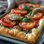 Pesto Caprese Puff Pastry Pizza