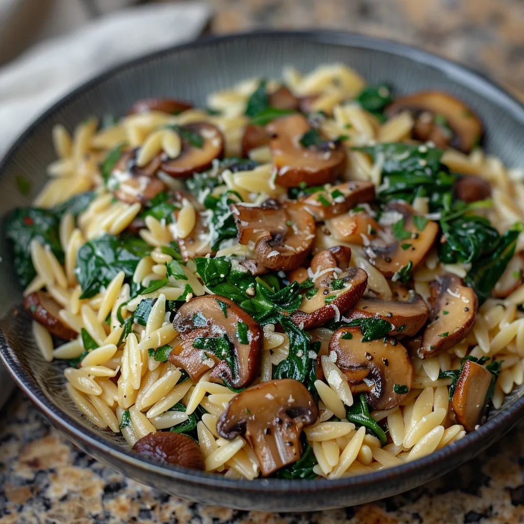 Easy Spinach Mushroom Orzo Recipe Quick Delicious Meal
