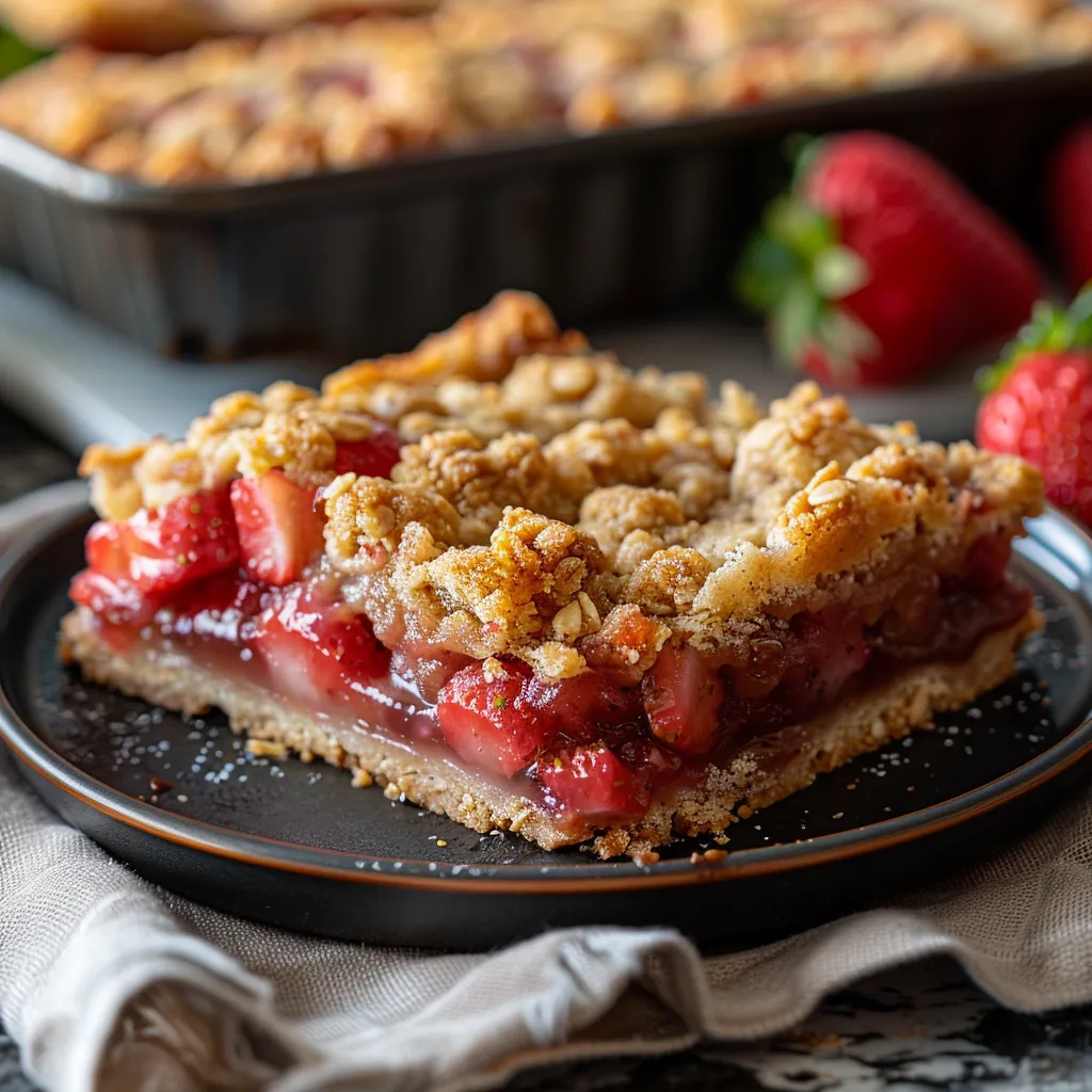 Delicious Strawberry Rhubarb Crumble Bars Easy Recipe