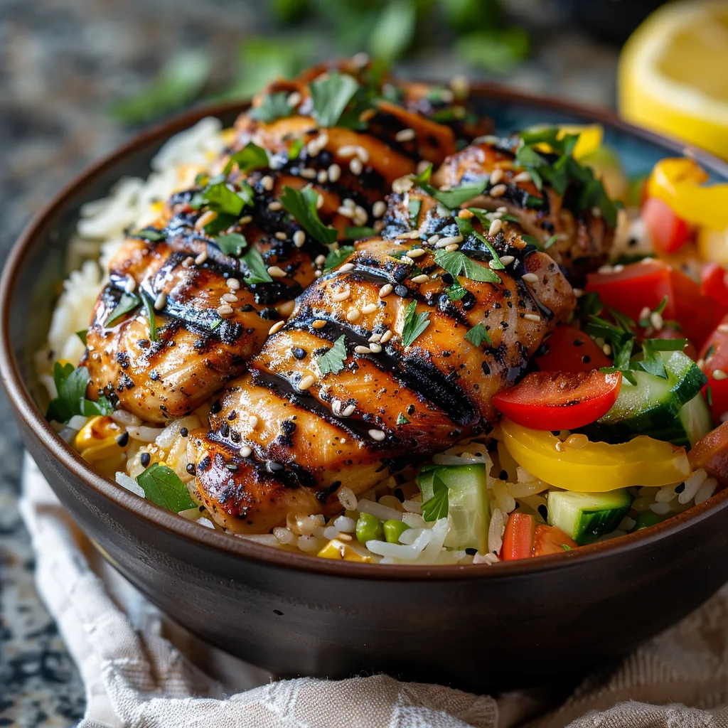 Delicious Summer Grilled Chicken Rice Bowls for BBQ Lovers