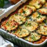 Baked zucchini Parmesan with tomato sauce