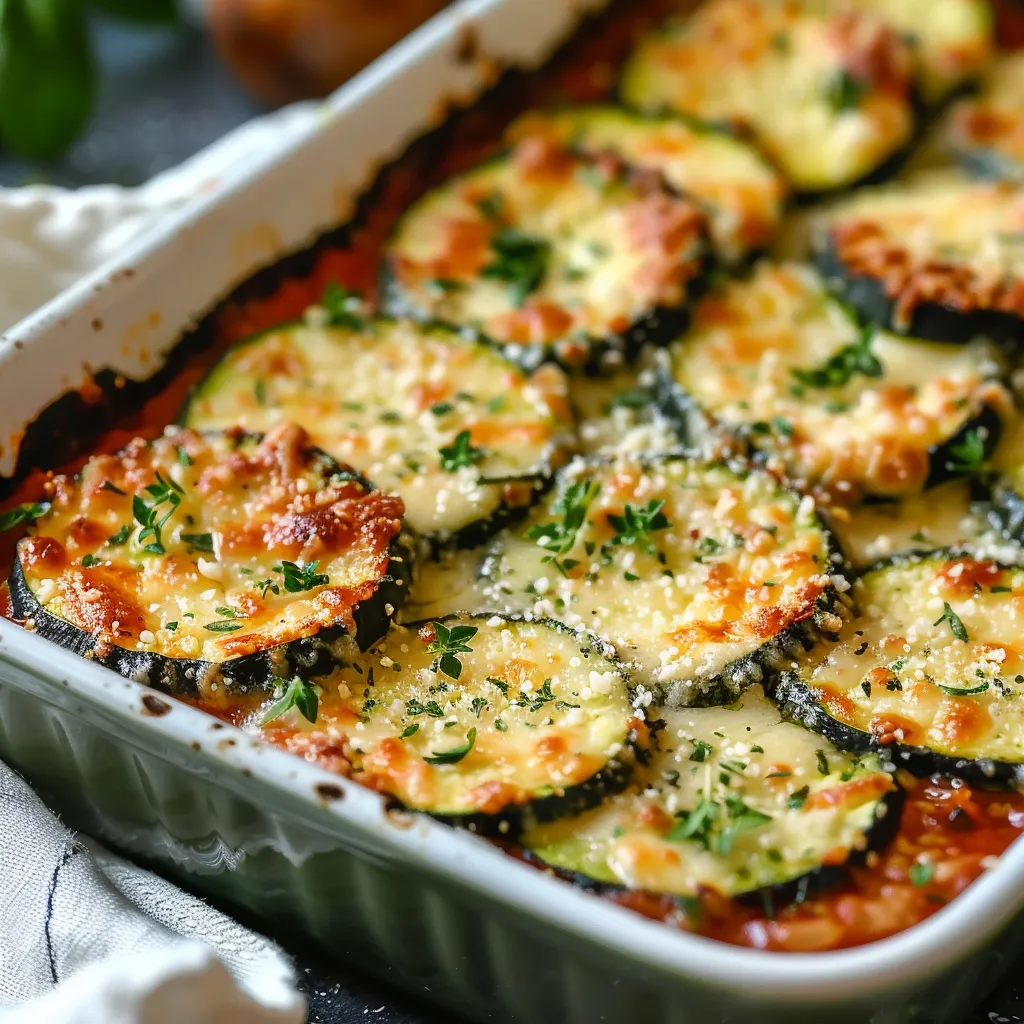 Irresistible Baked Zucchini Parmesan with Savory Tomato Sauce