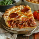 Deep Hamburger Sausage & Pepperoni Pie