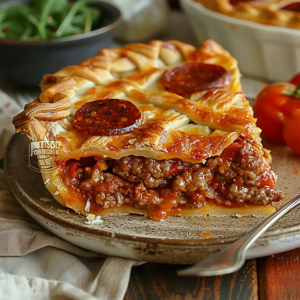 Savor the Deep Hamburger Sausage & Pepperoni Pie Delight