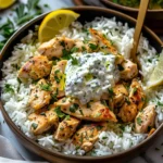 Dump-and-Bake Chicken Tzatziki Rice