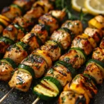 Grilled Lemon Herb Chicken and Zucchini Skewers