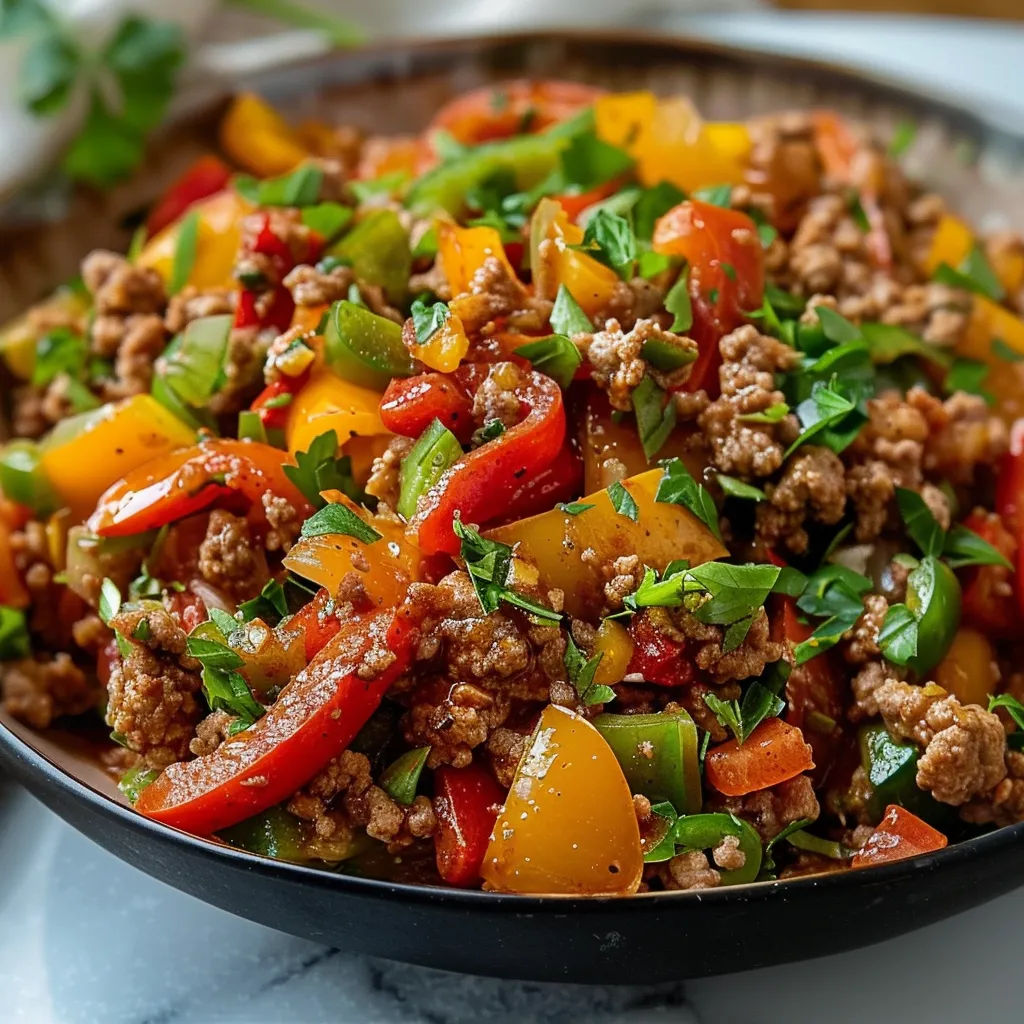 Savory Ground Turkey And Peppers Quick Healthy Meal Idea