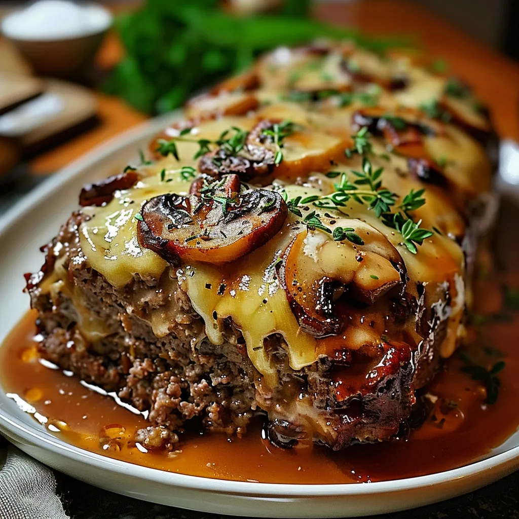 Savory Mushroom Swiss Cheese Meatloaf Recipe for Dinner Delight