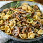 Orecchiette with Mushroom Thyme Sauce