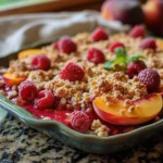 Peach and Raspberry Crumble