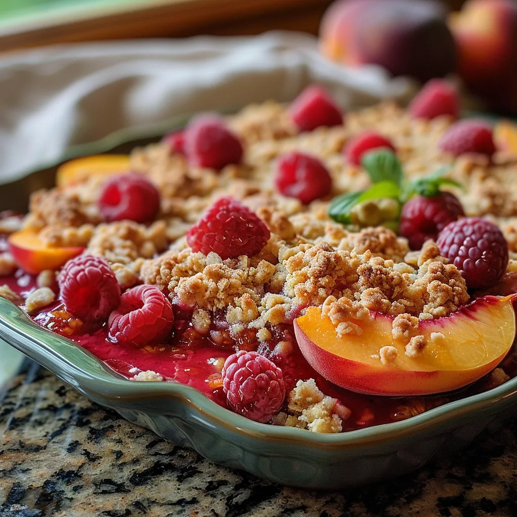 Irresistible Peach Raspberry Crumble Easy Delicious Recipe
