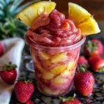 Pineapple Strawberry Swirled Slushies