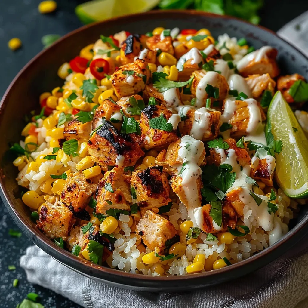 Street Corn Chicken Rice Bowl