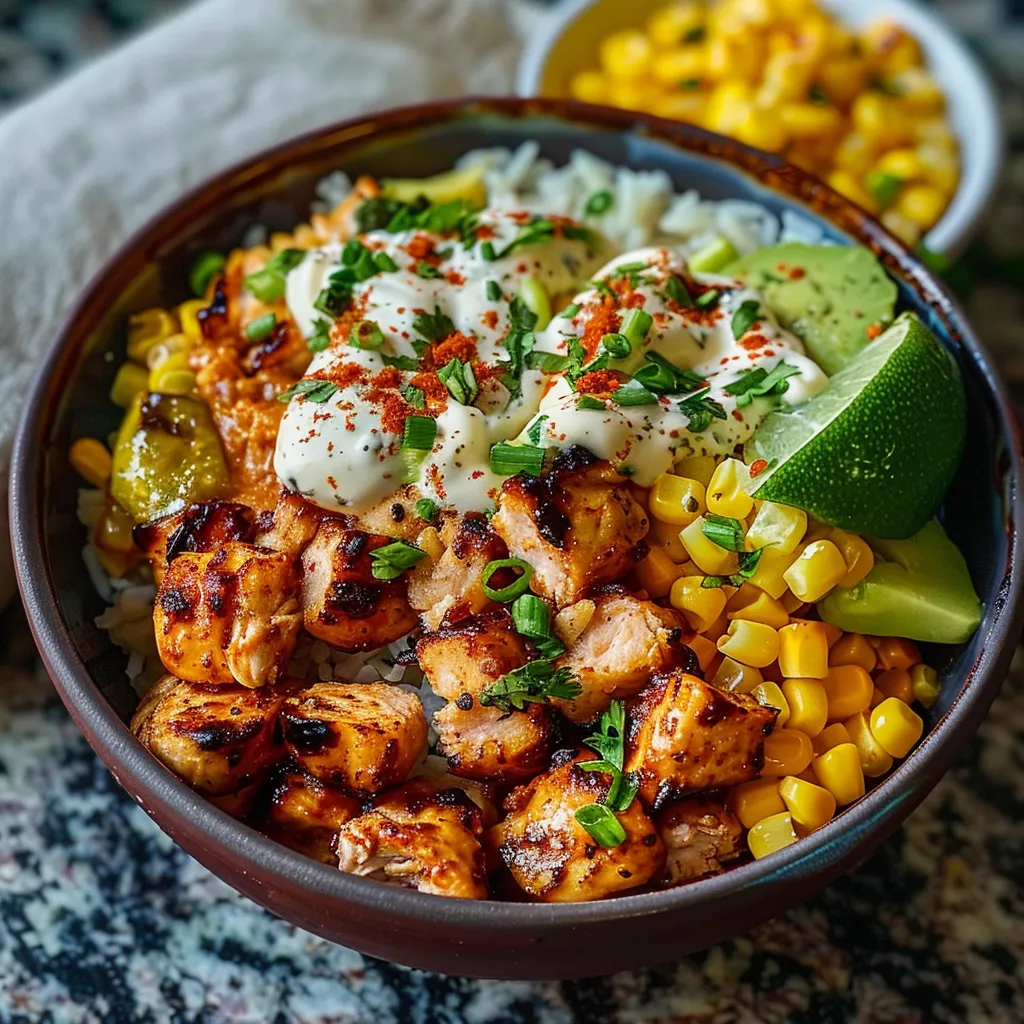 Street Corn Chicken Rice Bowl