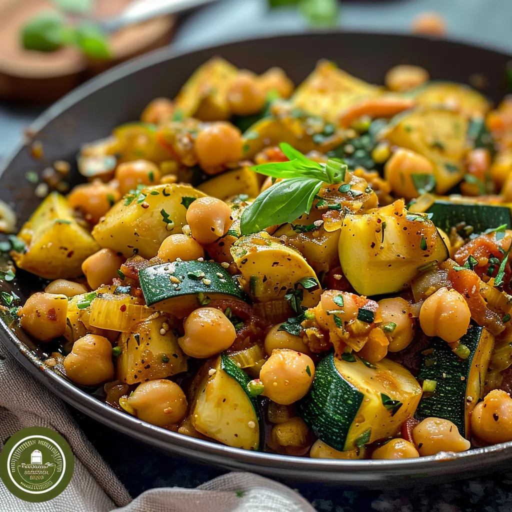 Delicious Zucchini and Chickpea Skillet Quick Easy Recipe