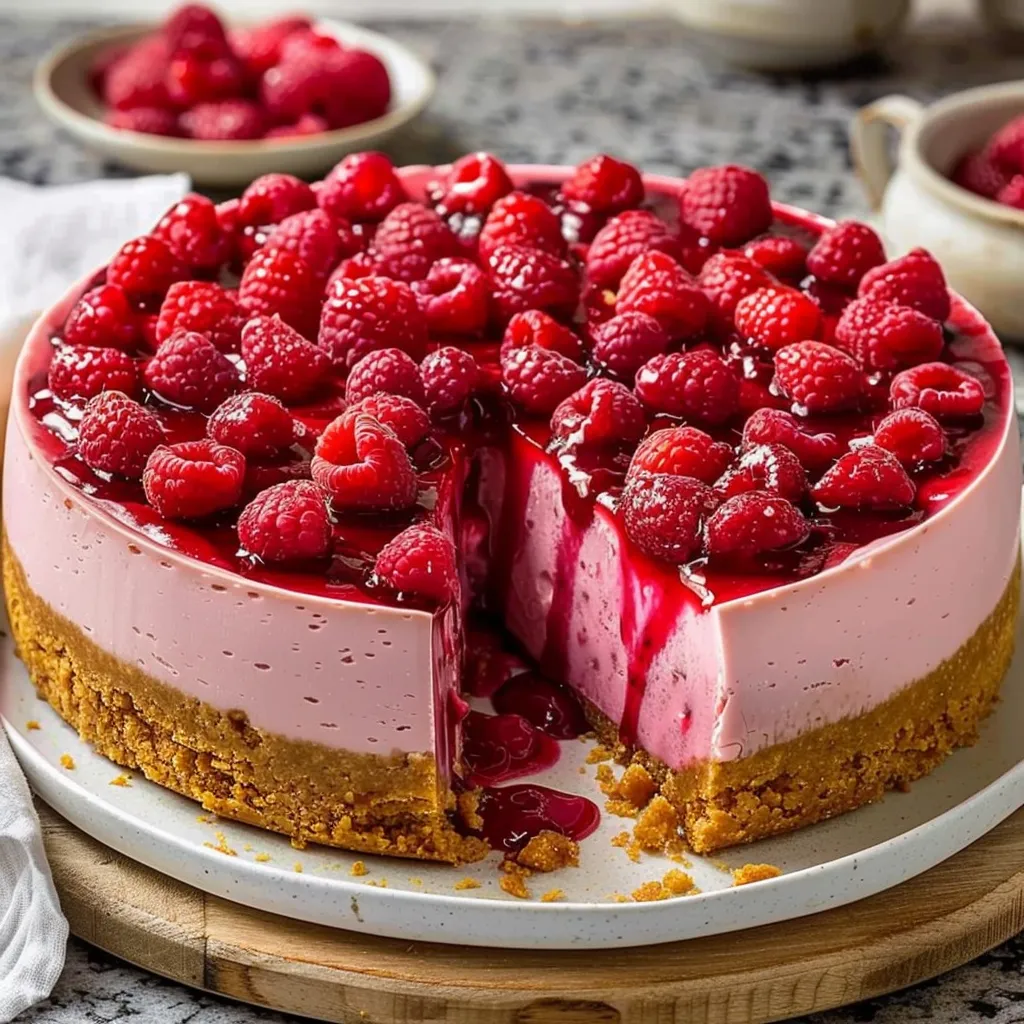 Baked Raspberry Cheesecake