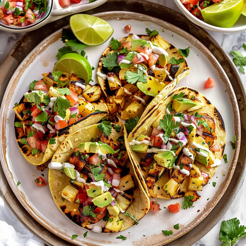 CHILI LIME CHICKEN TACOS WITH GRILLED PINEAPPLE SALSA