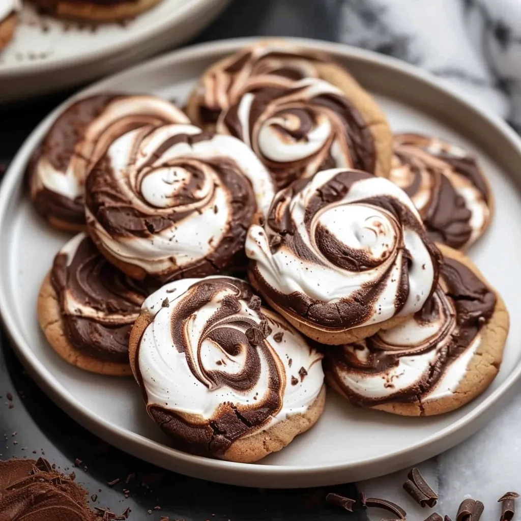 Chocolate Marshmallow Swirl Cookies