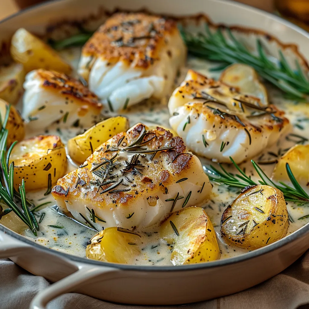 Cod & Potatoes in Rosemary Cream Sauce