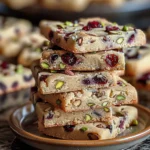 Cranberry Pistachio Shortbread Cookies