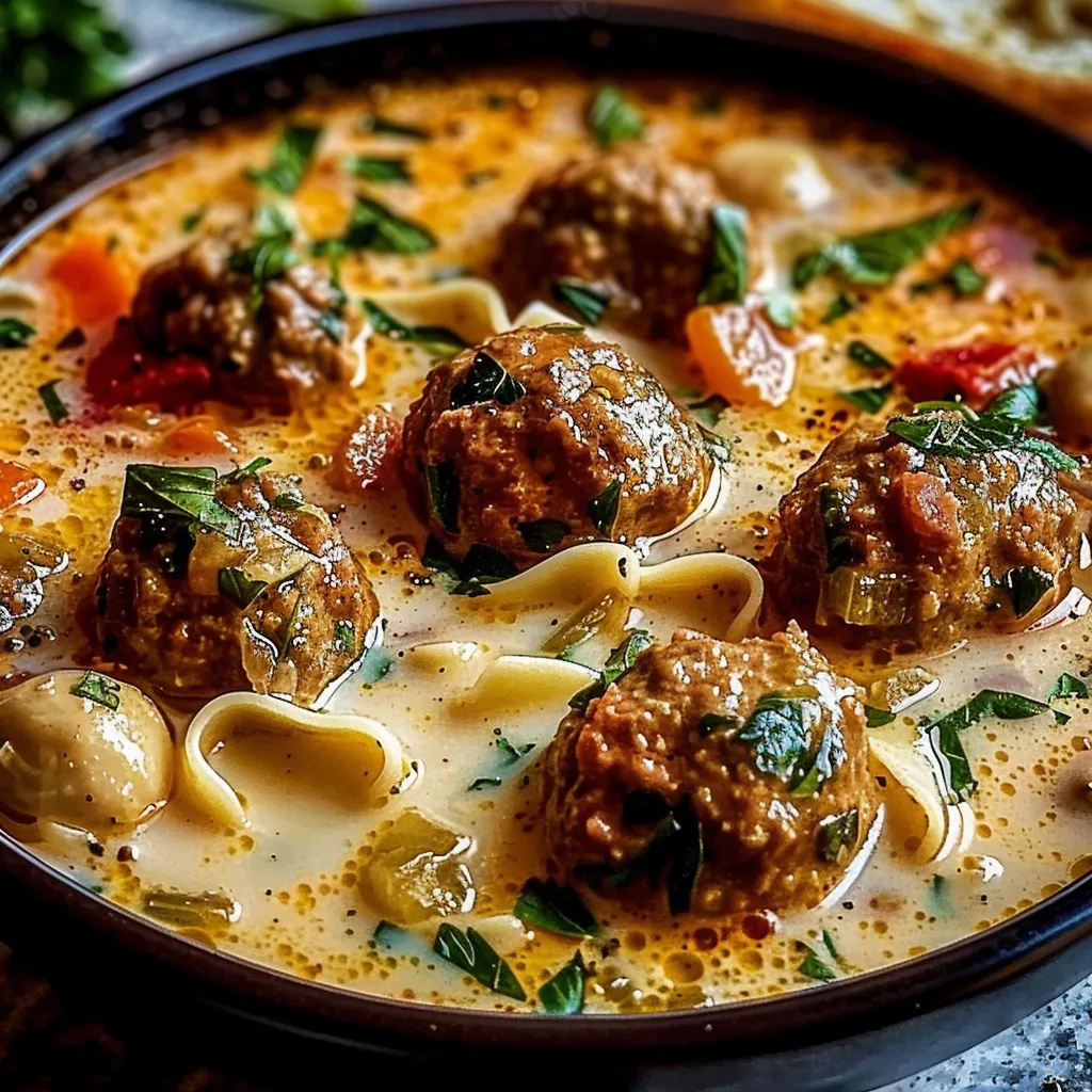 Creamy Italian Meatball Soup