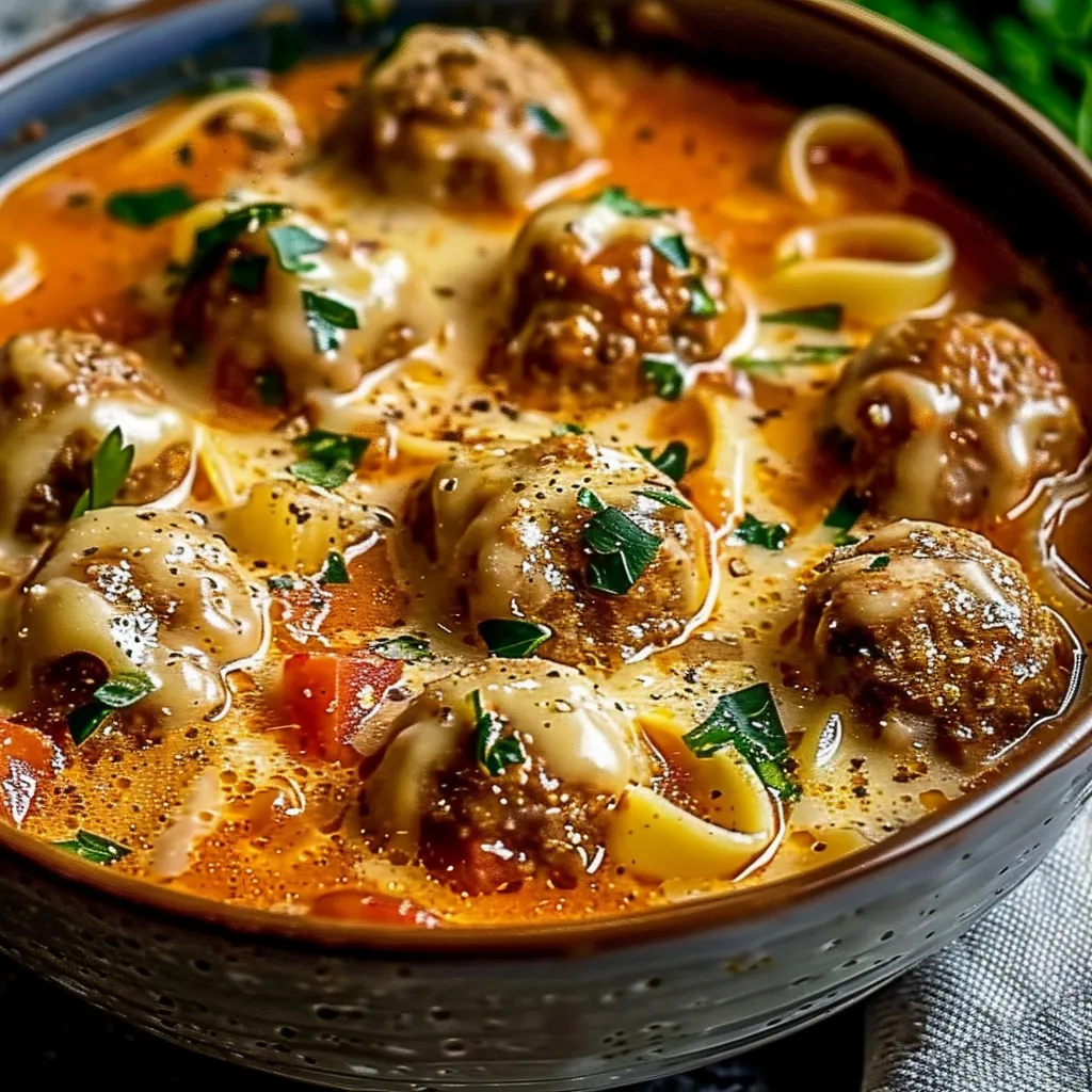 Creamy Italian Meatball Soup