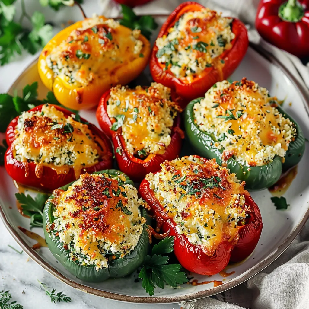 Herby Ricotta Stuffed Peppers