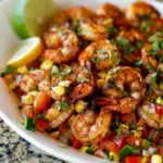 MEXICAN GRILLED SHRIMP WITH CORN SALSA