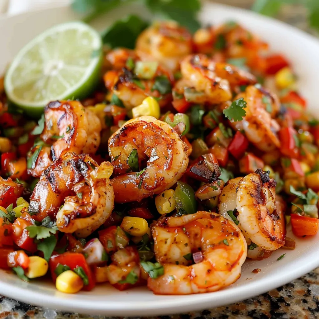 MEXICAN GRILLED SHRIMP WITH CORN SALSA