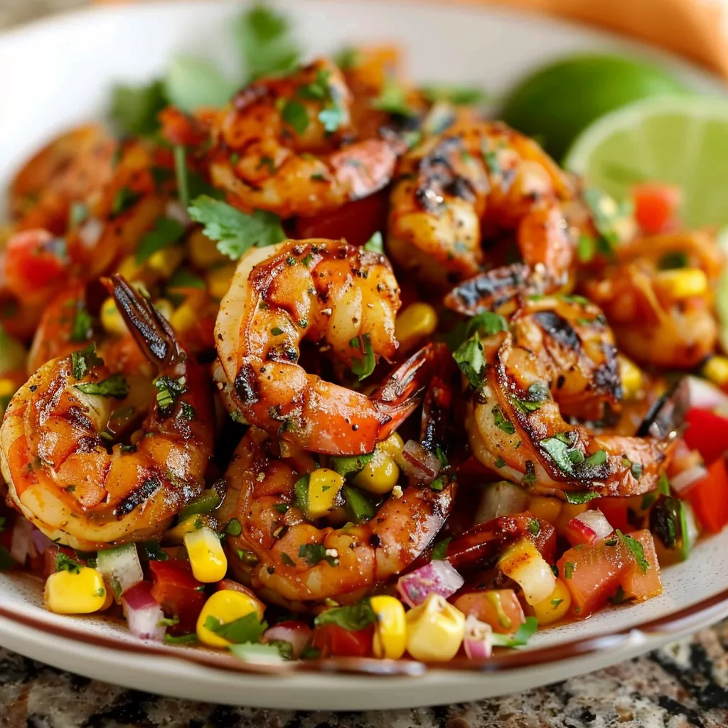 MEXICAN GRILLED SHRIMP WITH CORN SALSA
