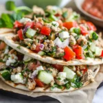Mediterranean Ground Chicken Pitas