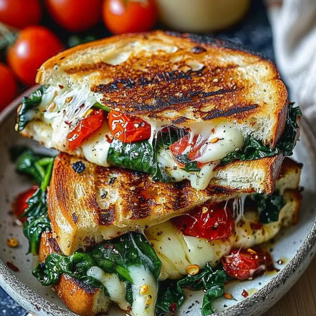 Mediterranean Spinach Grilled Cheese