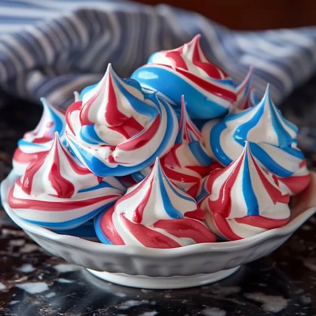Patriotic Meringue Kisses