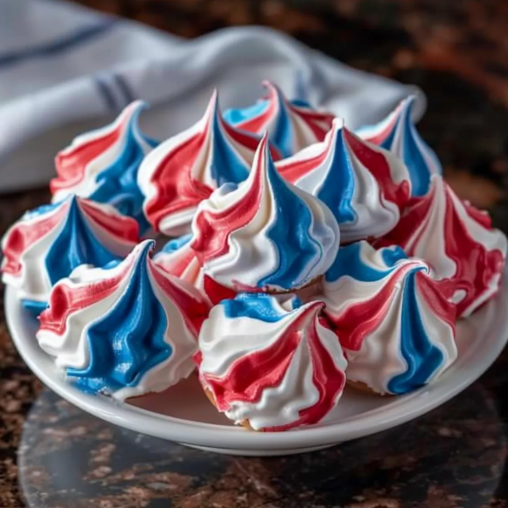 Patriotic Meringue Kisses