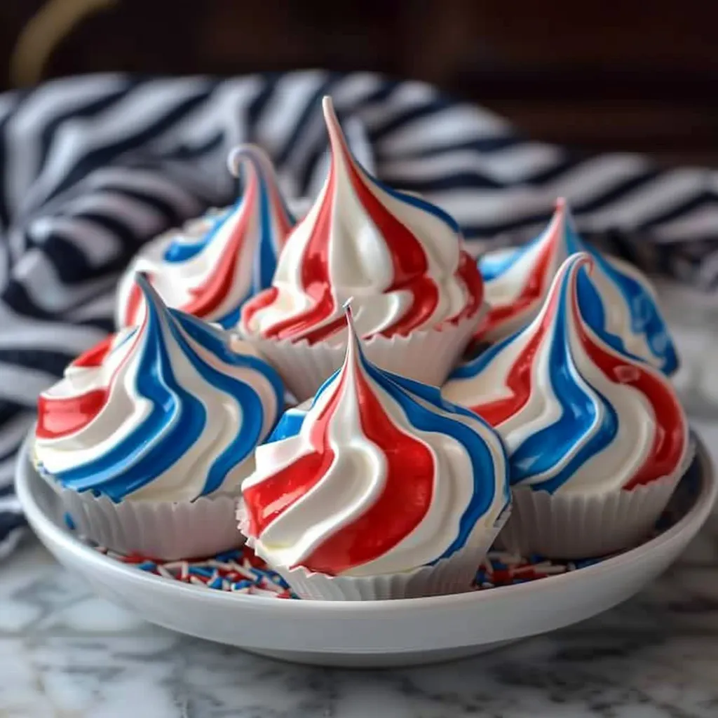 Patriotic Meringue Kisses