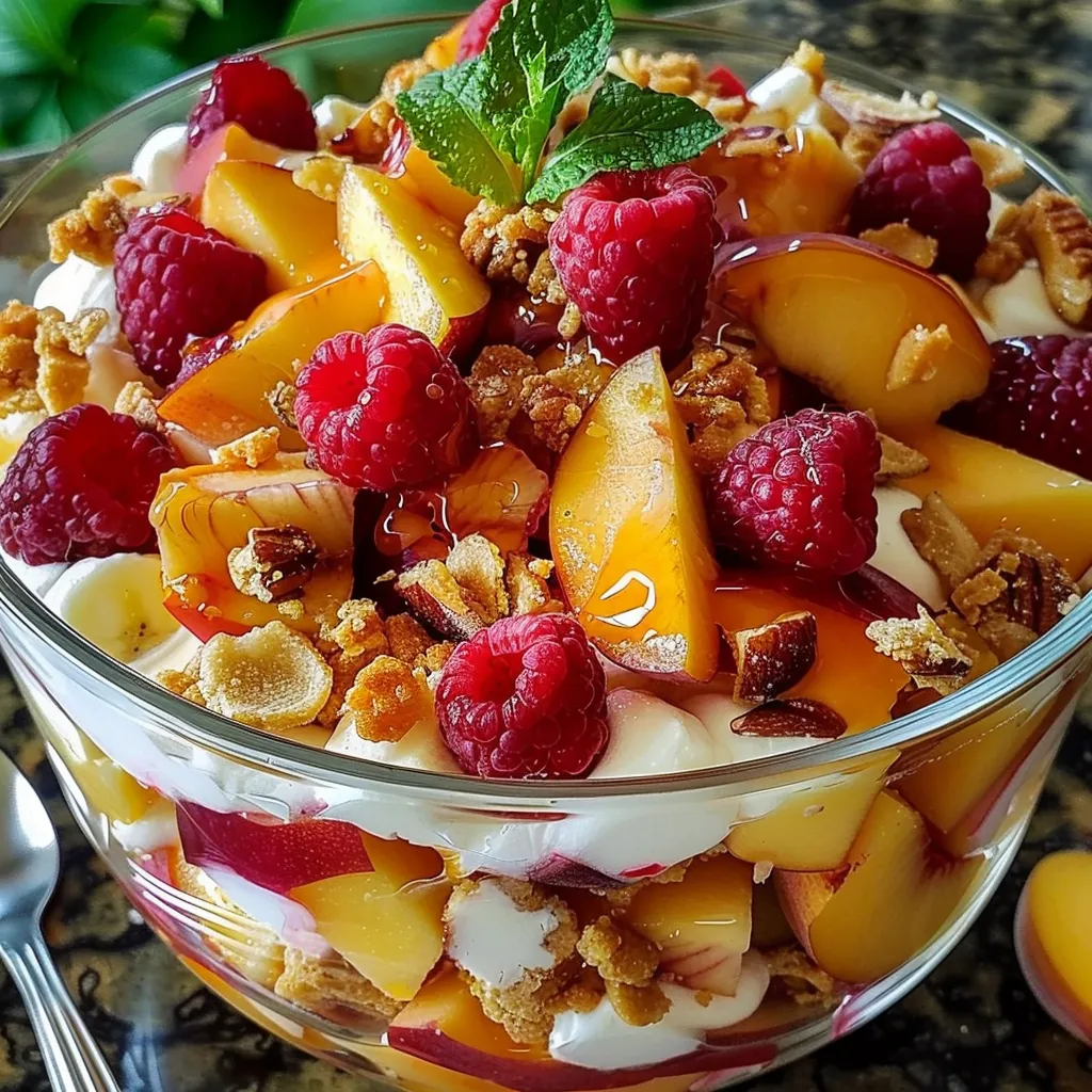 Peach Cobbler Cheesecake Fruit Salad