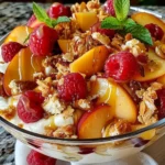Peach Cobbler Cheesecake Fruit Salad