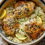 Slow Cooker Lemon Herb Chicken and Rice