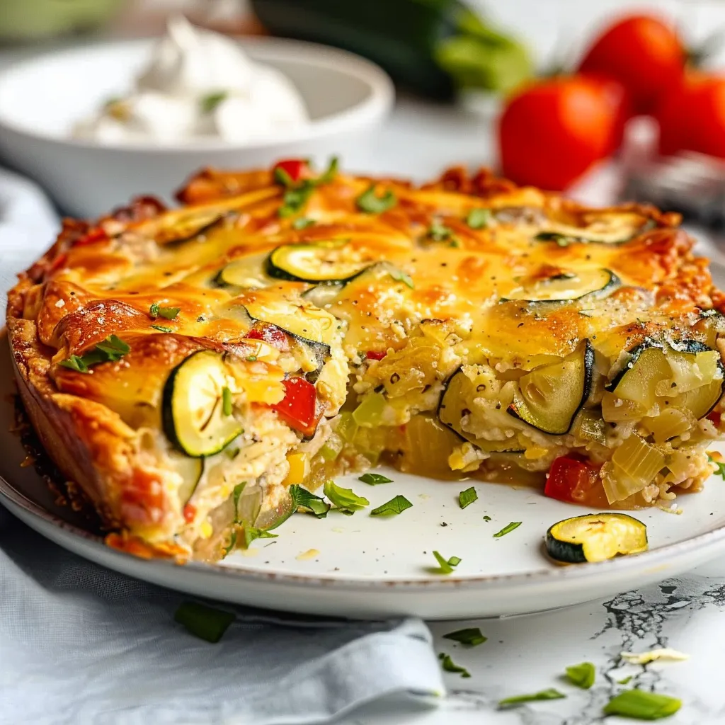 Summer Garden Crustless Zucchini Pie