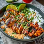 Sweet Chili Chicken Bowl with Coconut Lime Drizzle