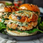 White Cheddar and Spinach Chicken Burgers