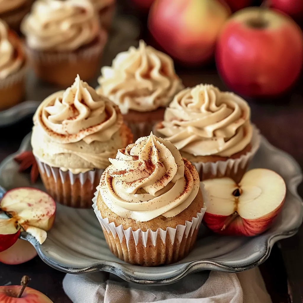 Apple Cider Cupcakes with Spiced Buttercream Frosting
