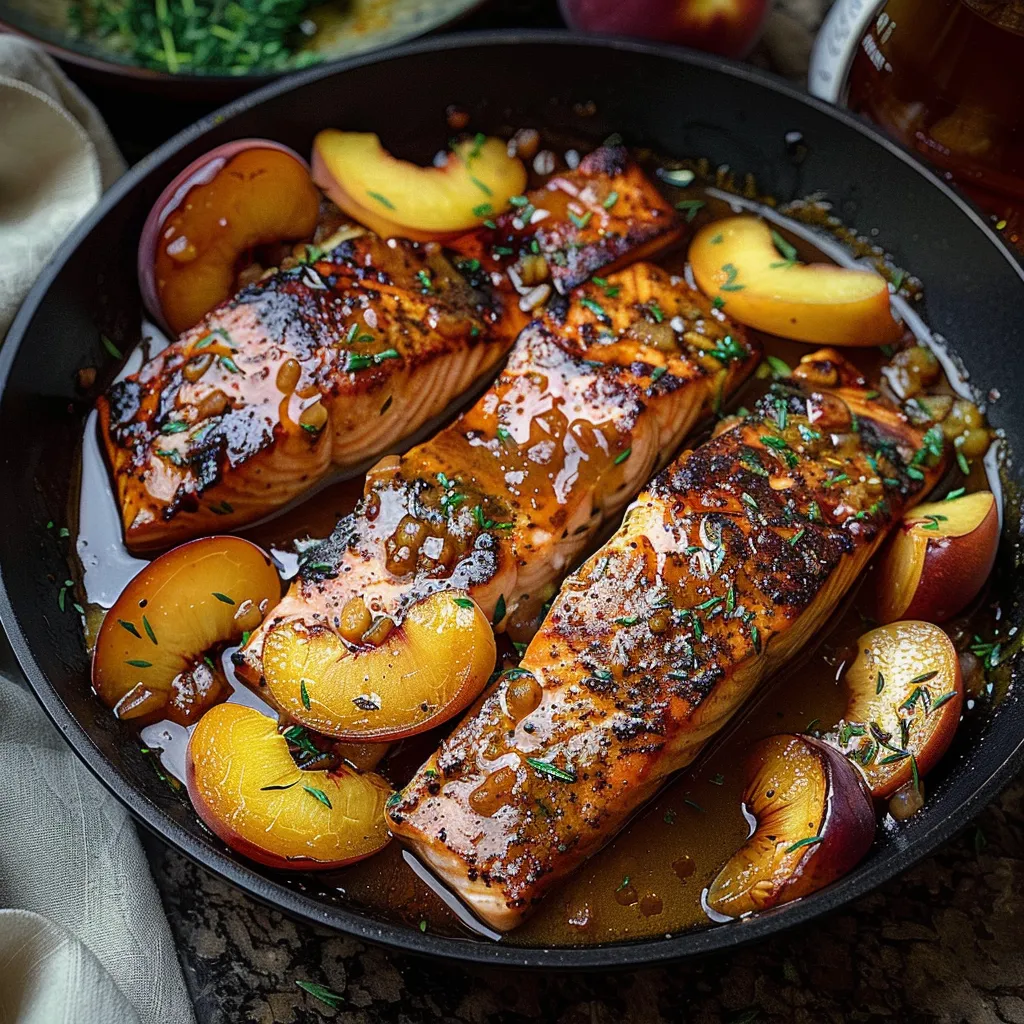 Bourbon Peach Roasted Salmon