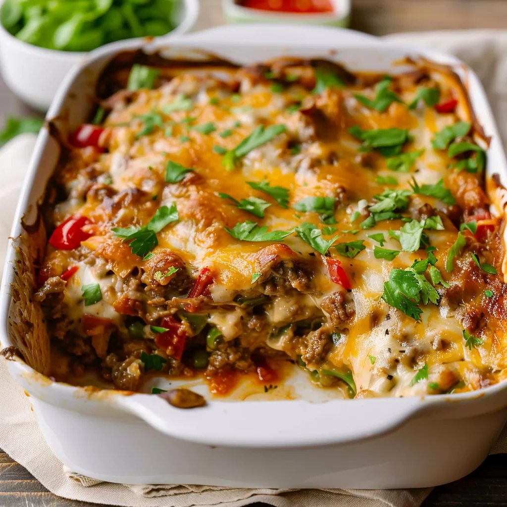 Irresistible Cheesy Low Carb Philly Cheesesteak Casserole Recipe