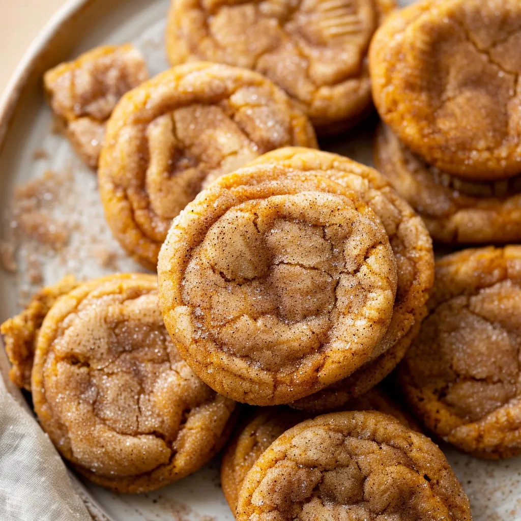 Chewy Pumpkin Snickerdoodle Cookies