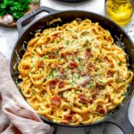 Creamy Pumpkin Alfredo Pasta with Crispy Prosciutto