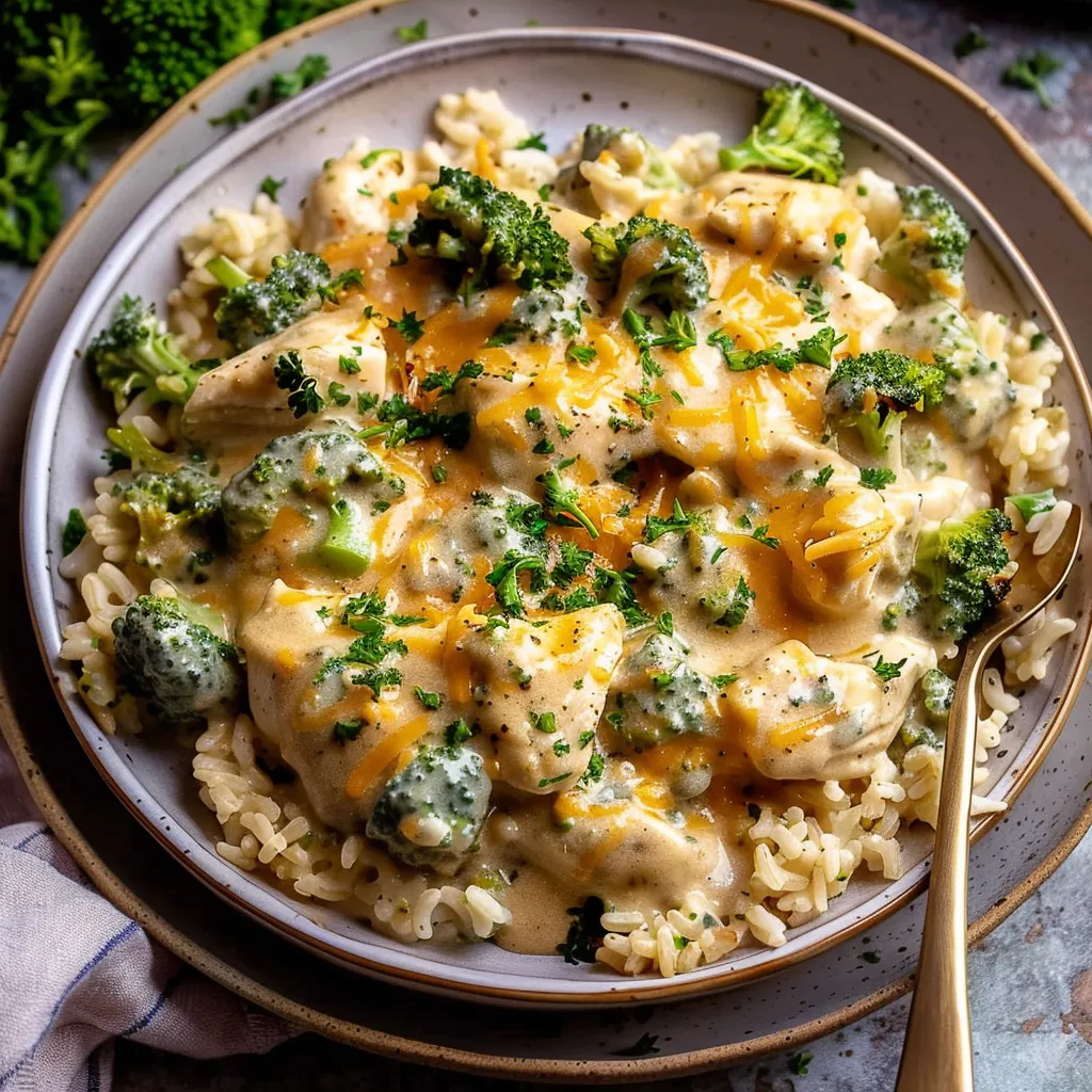 Irresistible Crockpot Creamy Broccoli Cheddar Chicken Delight