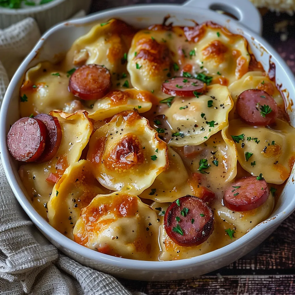 Irresistible Crockpot Pierogi Casserole with Kielbasa Delight